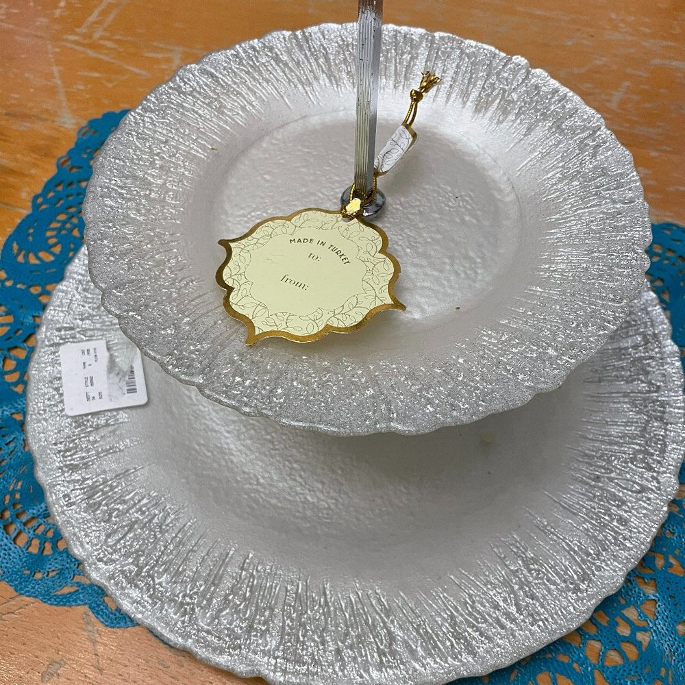 Home Decor Two Tiers Center Rotating Plate